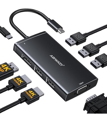 USB-C Laptop Docking Station – Multifunctionele Hub – USB 3.0 + 4x USB 2.0 – 5W PD – Audio 3,5 Mm – Aluminium Behuizing – Compact 135mm Kabel – Plug & Play