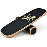 Xtreme11 Wooden Balance Board Trainer, Non-Slip Roller for Surf &amp; Skate | 15-ply pressed wood, 300lbs capacity, non-slip surface, TPE roller, portable, home, gym &amp; rehab use