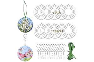 WindMage 12 Pack 3inch Sublimation Wind Spinner Blanks 3D Aluminum Metal Wind Sculpture Kinetic Spinners for Yard Garden Indoor Art Ornaments Xmas Hanging Decoration (Classics)