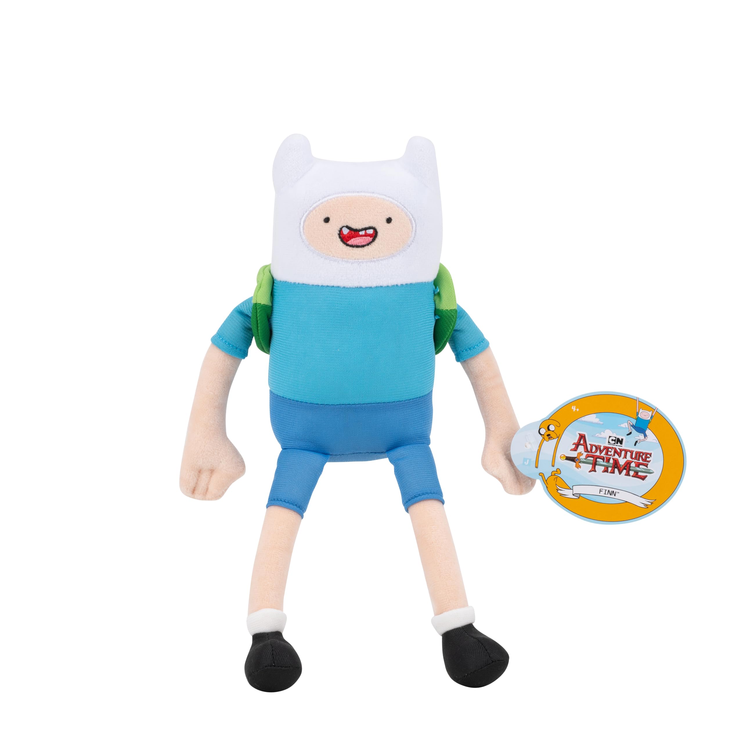 Jazwares Warner Bros. Discovery 8-Inch Finn Plush from Adventure Time - Super-Soft and Huggable Plush Toy - Official Licensed Plush - for All Ages