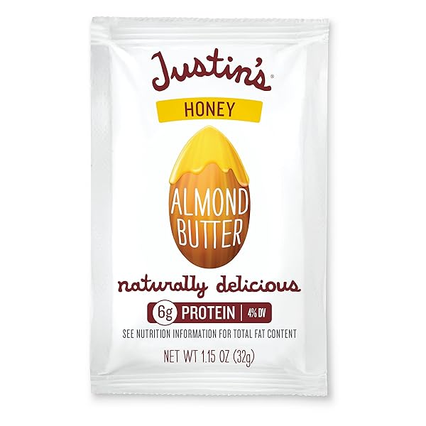 JUSTIN’S NUT BUTTER NATURAL HONEY ALMOND BUTTER,1.15 OUNCE...