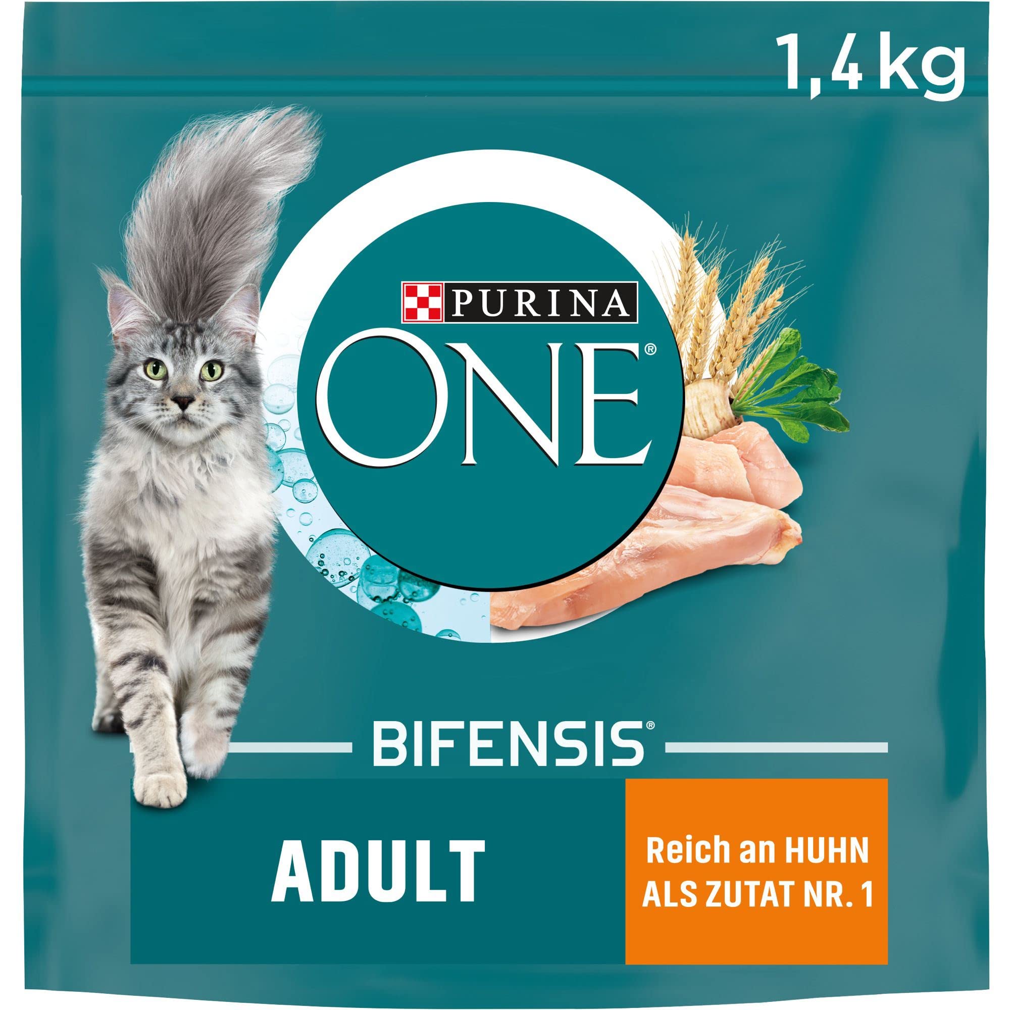 PURINA ONE BIFENSIS Adult Dry Cat Food: Rich in Chicken, Strengthens Natural Defences, for Healthy Bones, Skin, Teeth & Urinary Tract I from 1 Year