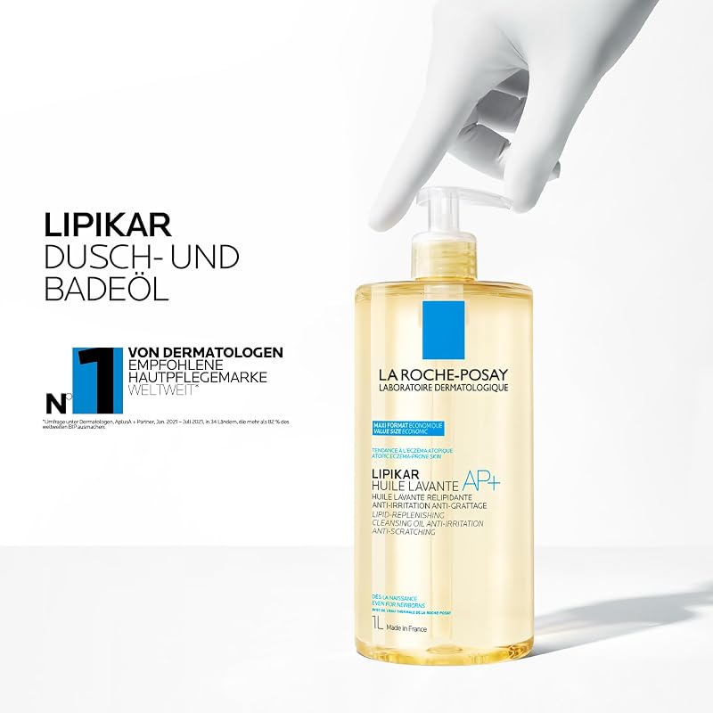 Lipikar Dusch- und Badeöl AP+ Rückfettendes Duschgel - Badeöl für juckende, trockene und empfindliche Haut
