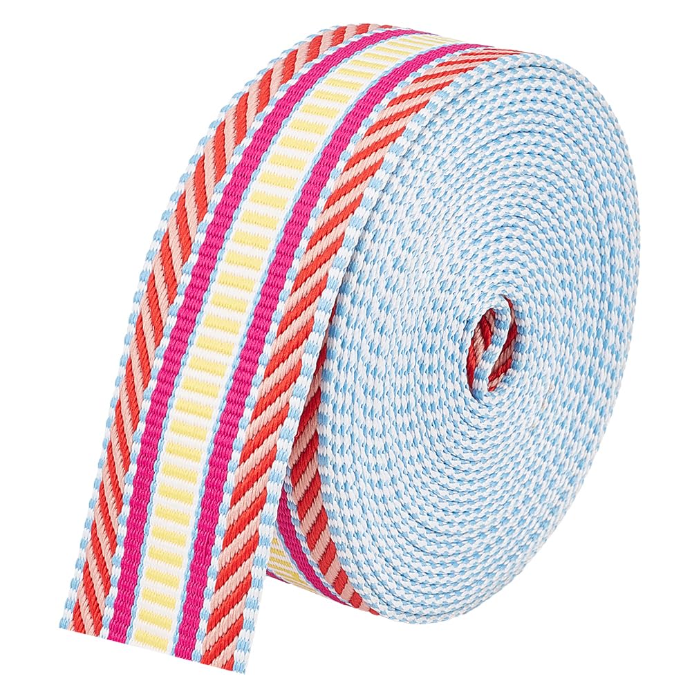 BENECREAT 4.37~4.57m/4.78~5 Yards Polyester Jacquard Webbing, 1-1/2 inch(38mm) Wide Webbing Strap Flat Sewing Webbing Woven Ribbon for Clothing Accessories Strap, Camellia
