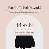 Kitsch Black Hair Ties 6pcs No Damage Nylon Elastics for Women view 9