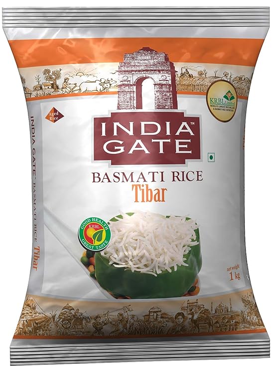 INDIA GATE Tibar Aged Basmati Rice Long Grain Everyday Rice 1 Kg