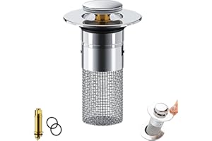 Pop Up Drain Filter, Pop Up Drain Stopper, Sink Plug Hair Trap, Bathroom Sink Plug with Hair Trap, Bathroom Sinks Stopper Hai