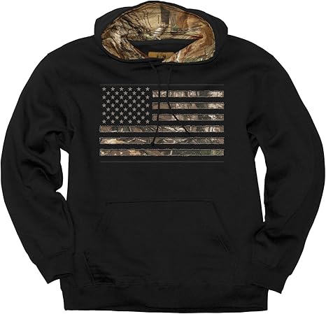 black hoodie with camo sleeves