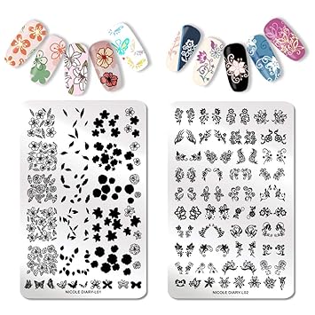 Nicole Diary 2pcs Stamping Plates Xl Nail Amazon Com