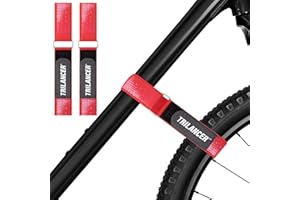 Bike Rack Straps with Extra-Wide Silicone Anti-Slip Coating, 2-Pack Trilancer Adjustable Bike Wheel Stabilizer Strap with Hook and Loop for Car and Wall Mount,Transportation and Storage (29.5''x1.5'')