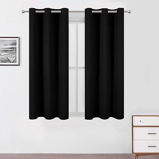 Amazon Com Lemomo Black Blackout Curtains 42 X 63 Inch Set Of Two