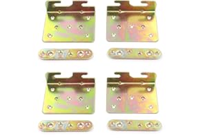 FarBoat Hardware 4Pcs Bed Hinge Universal C-Bed Rail Brackets Hinge 2 Hooks Heavy Duty for Bed Frames Headboard Footboard (90x68mm/3.5x2.7inch Colored Zinc Finish)
