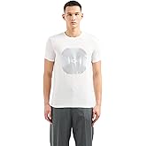 Armani Exchange Mens Slim Fit Stretch Cotton Music Record Graphic Logo Tee