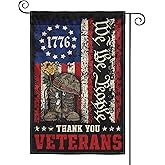 Thank You Veterans Garden Flag 12x18 Double Sided Patriotic Military Appreciation Banner - Outdoor Yard Sign for Memorial Day, Veterans Day (soldier)