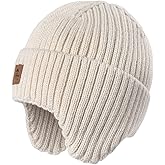 Baby Beanie Fleece Lined Toddler Winter Hat with Ear Flaps Little Girls Boys Warm Hats Cute Beanies for Kids