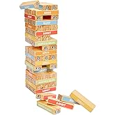 Bluey 8th Wonder Stackable Tumbling Tower Game, Robust Wooden Stacking Game with 54 Illustrated Colored Blocks, Fun Balancing Toy for Kids Ages 3+