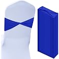 Dark Green Spandex Chair Sashes - 50 Pack, Stretchy Bows For Wedding, Party Chair Decor