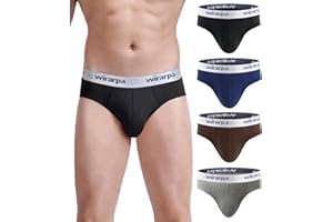 wirarpa Men's Cotton Stretch Underwear Support Briefs Wide Waistband Multipack