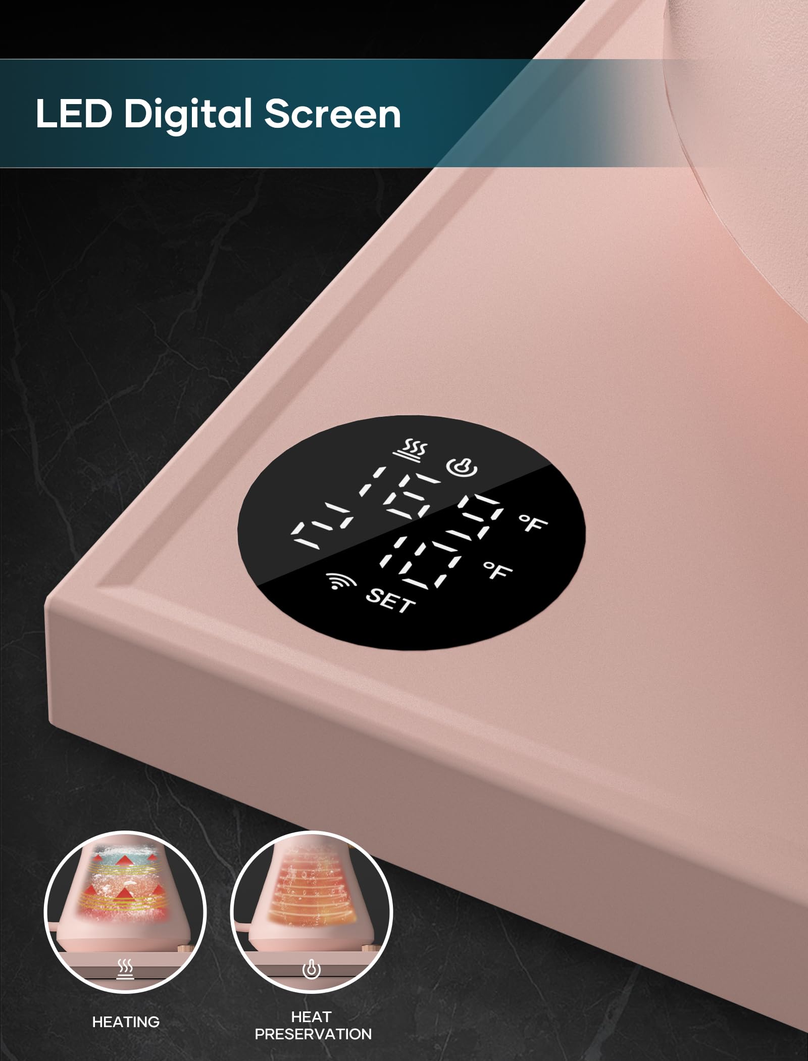 INTASTING Hervidores eléctricos, hervidor eléctrico de cuello de cisne, control de temperatura ±1 ℉, interior de acero inoxidable, calentamiento rápido, para verter sobre café, preparar té, hervir agua caliente, 0,9 L rosa