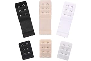 Akstore 6 Pieces Women's Soft Comfortable Elastic Bra Extenders Bra Extension Strap 2 Hook 3 Row Lady's Bra Extender Bra Band