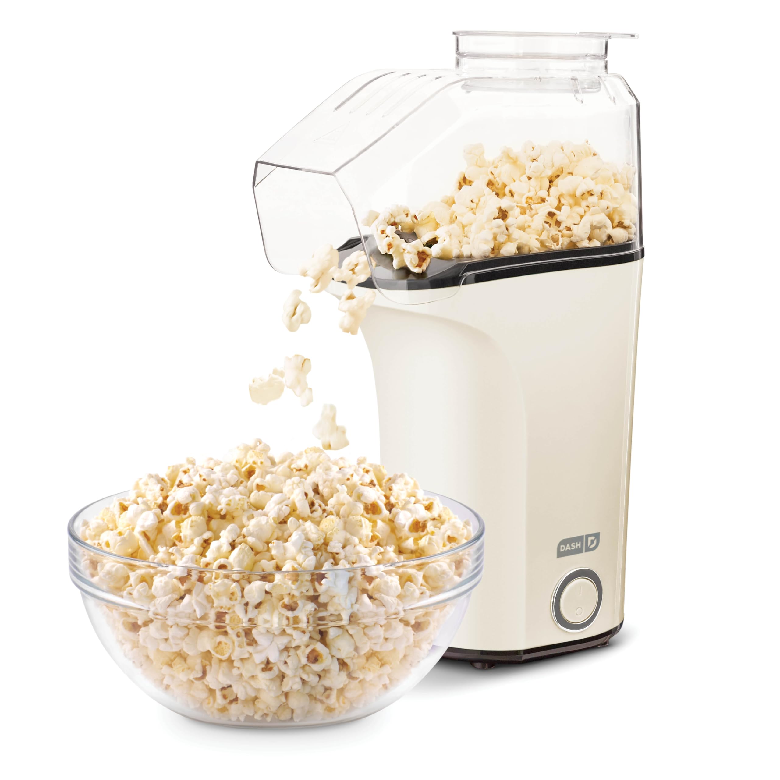 Photo 1 of DASH Hot Air Popcorn Popper Maker with Measuring Cup to Portion Popping Corn Kernels + Melt Butter, 16 Cups - Cream