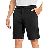 TBMPOY Men's Golf Shorts 10" Dress Stretch Quick Dry Lightweight for Flat Front Casual Work Shorts with Elastic Waist