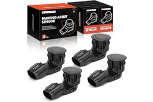 A-Premium 4-PC Reverse Backup Parking Assist Sensor Compatible with Select Toyota Models - RAV4 2014-2018, Tacoma 2015-2022, Tundra 2014-2021, with 6 Pins, Replace# 89341-0C010, 89341-0C020