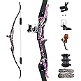 Topbows 56" Recurve Bow with 30" Max Draw 30 35 40 45 50lb Draw Weight Right Hand Outdoor Hunting Bows&Arrows Archery Set