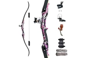 SINOART Topbows 56" Recurve Bow with 30" Max Draw 30 35 40 45 50lb Draw Weight Right Hand Outdoor Hunting Bows&Arrows Archery Set