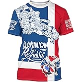 DFZ Dominican Flag Tee Novelty T-Shirt Summer Casual Crewneck Short Sleeve Top Dominican Jersey Unisex