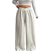 OYOANGLE Women's Plus Size Elastic Waist Sweatpants Workout Athletic Loose Open Bottom Sweat Pants