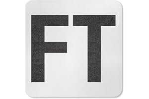 SmartSign “FT” Adhesive Pool Depth Marker/Sign, 4" Letter Height, 20 mil Laminated Vinyl with Anti-Skid Pebbled Surface, 5.75" x 5.75", Black and White, Made in USA