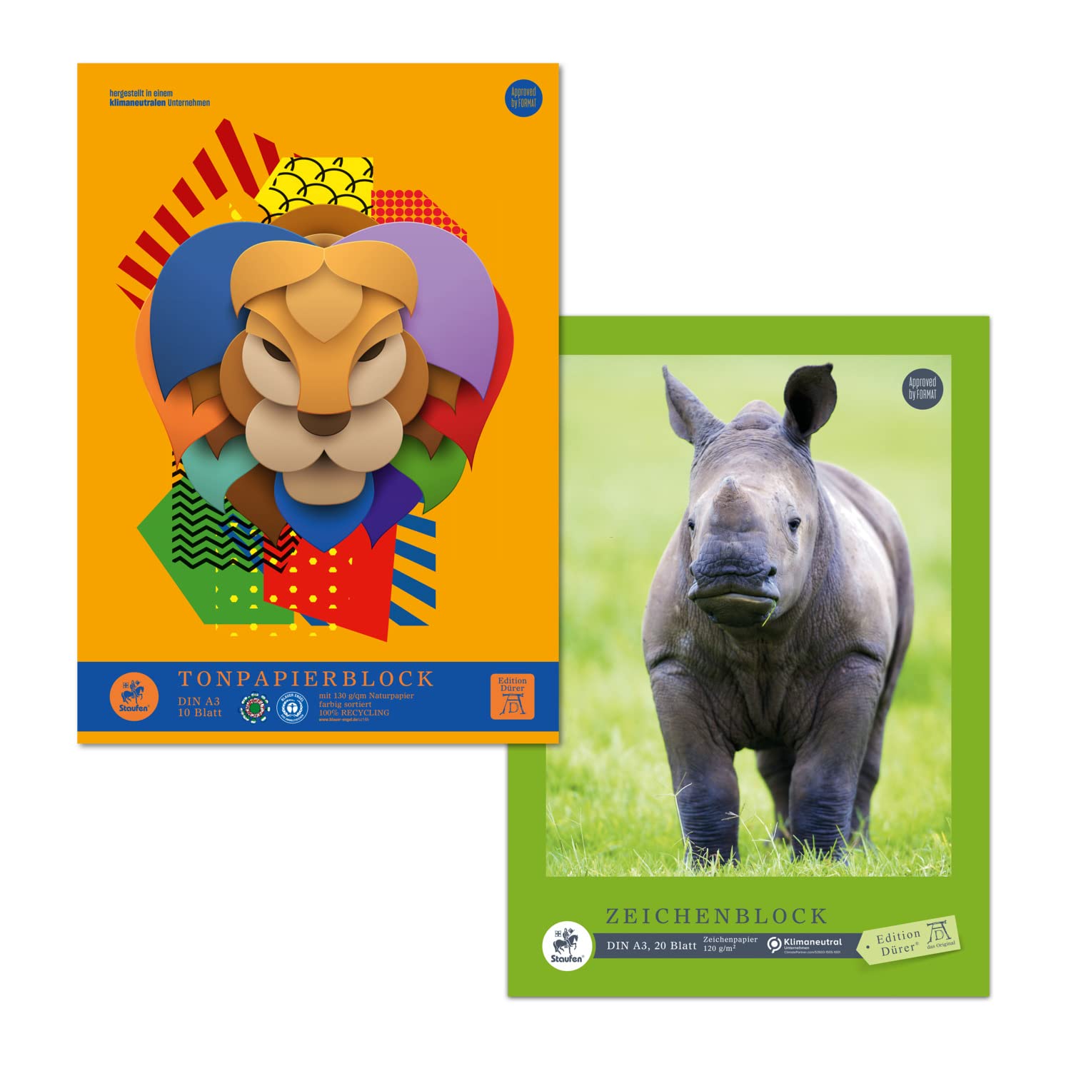 Staufen A3 Artist Set with 1 Drawing Pad 120 g/m² and Coloured Paper Pad 130 g/m²