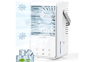 Portable Air Conditioners, ZUKBEN 90° Oscillation Mini Air Conditioner With 3 Speeds 2 Mist, 1000ml Evaporative Air Cooler Fan With 9 Timer Colorful Light,Portable AC for Room Office Camping