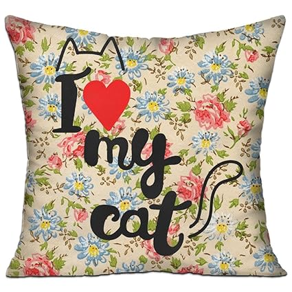 Amazon Com Mokjeiij I Love My Cat Thanksgiving Pillow Cover Sofa