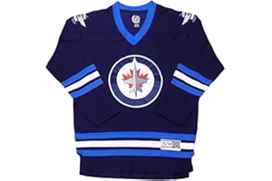 Outerstuff Winnipeg Jets Navy Premier Team Logo Youth Team Apparel Fashion Jersey (Small/Medium)