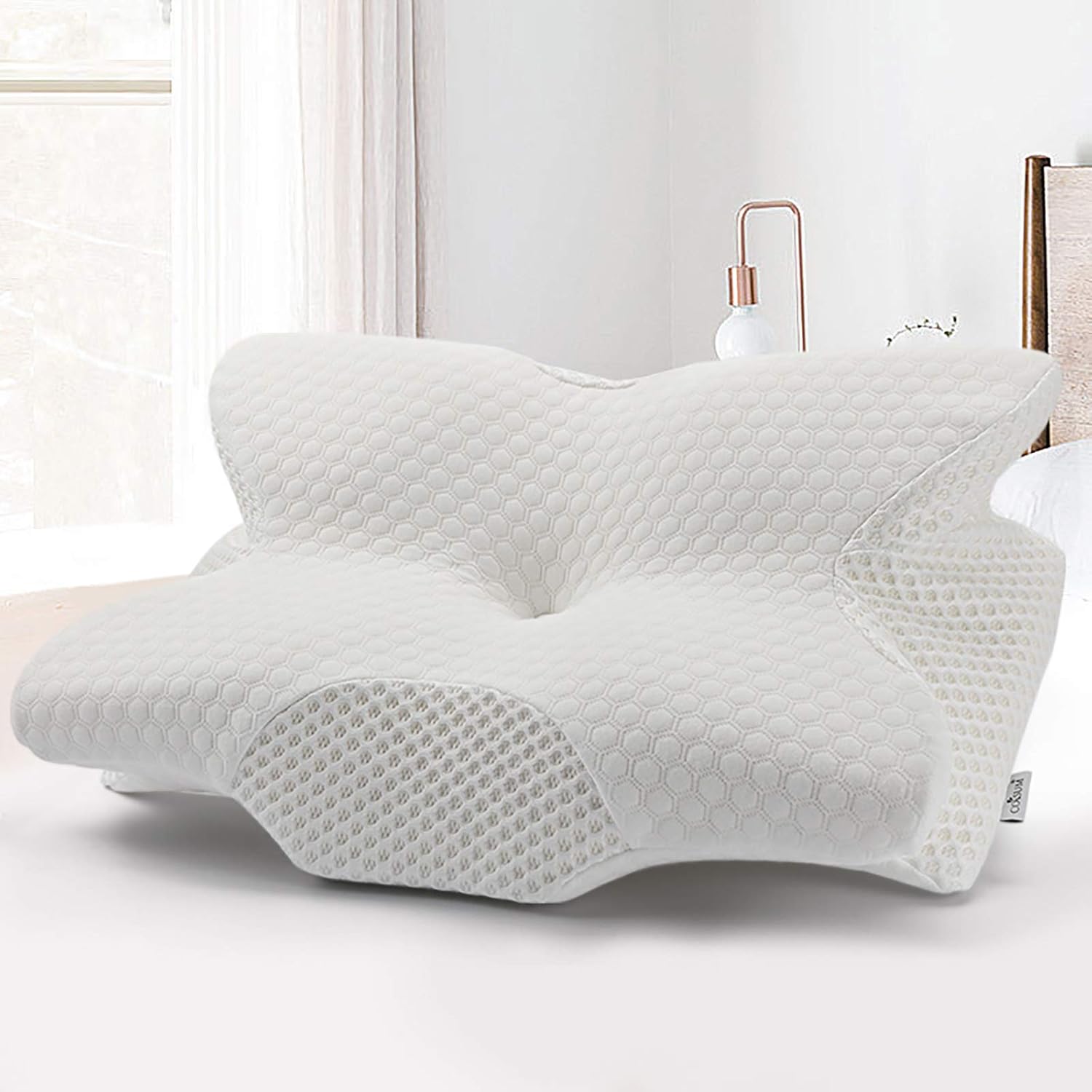 Coisum Back Sleeper Cervical Pillow - Memory Foam Pillow for Neck and Shoulder Pain Relief - Orthopedic Contour Ergonomic Pillow for Neck Support with Breathable Cover: Health & Personal Care