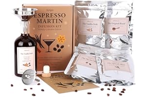 Apragaz Espresso Martini Gifts Kit, DIY Cocktail Infusion Kit with 4 Packs Espresso Martini Mix & Infusion Tool–A Unique Gift for Women, Perfect for Christmas/Birthday/Weddings/Housewarmings