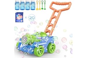 WESFUNER Bubble Lawn Mower for Kids Toddlers,Automatic Push Toys,Summer Outdoor Backyard Gardening Beach Swimming Toys,Wedding Party Favors,Christmas Birthday Gifts for 3 4 5 6 7 8 Years Old Boys Girls