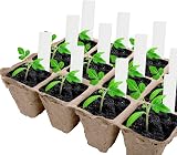 Jucoan Seed Starter Trays 40 Pack, 480 Cells Biodegradable Pots view 4