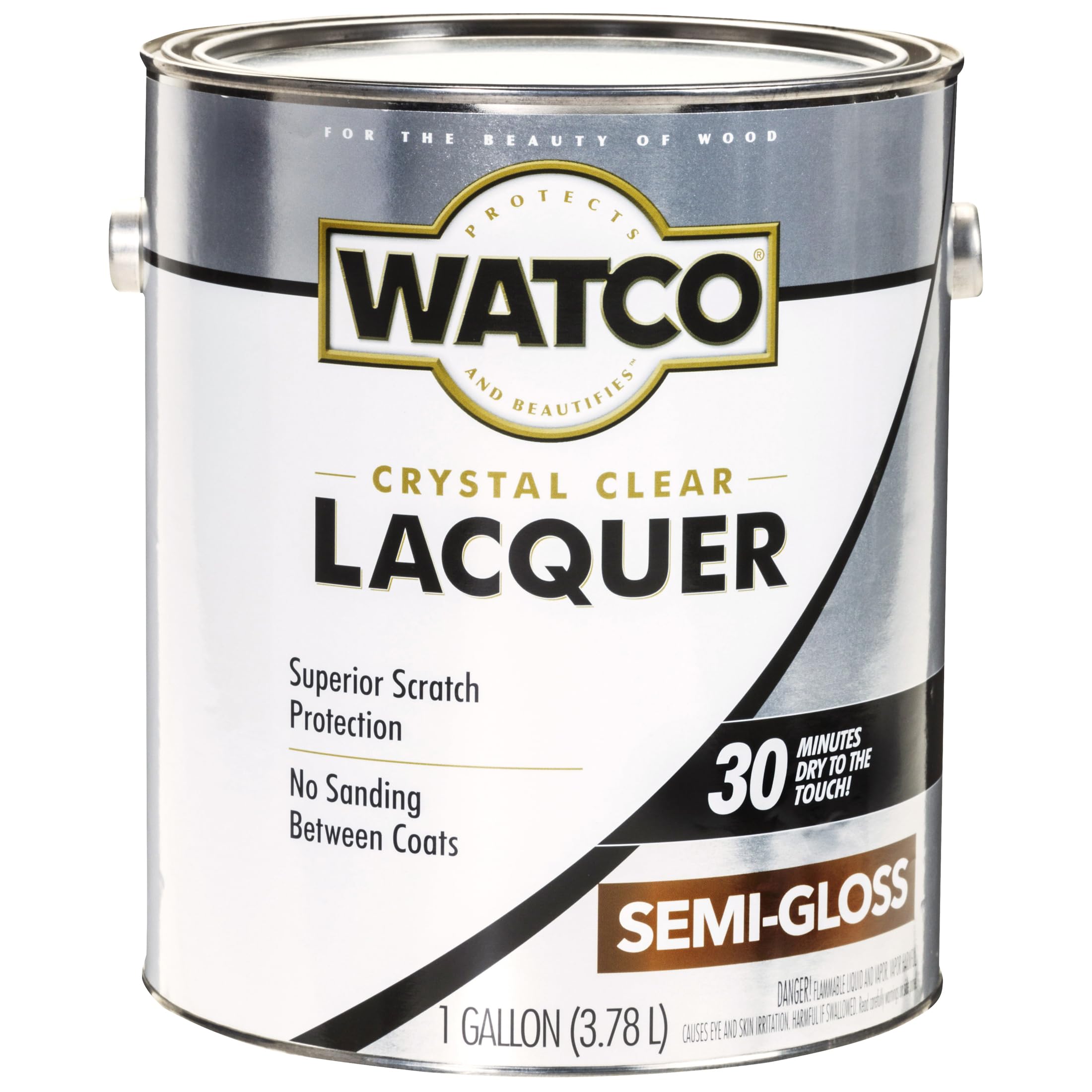 Watco 63131 Lacquer Clear Wood Finish, Gallon, Semi-Gloss Clear Image