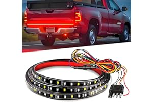 48/49inch LED Truck Tailgate Light Strip 1.2M 5 Function Red/White for Tail Running Brake Light Turn Signal Emergency Warning