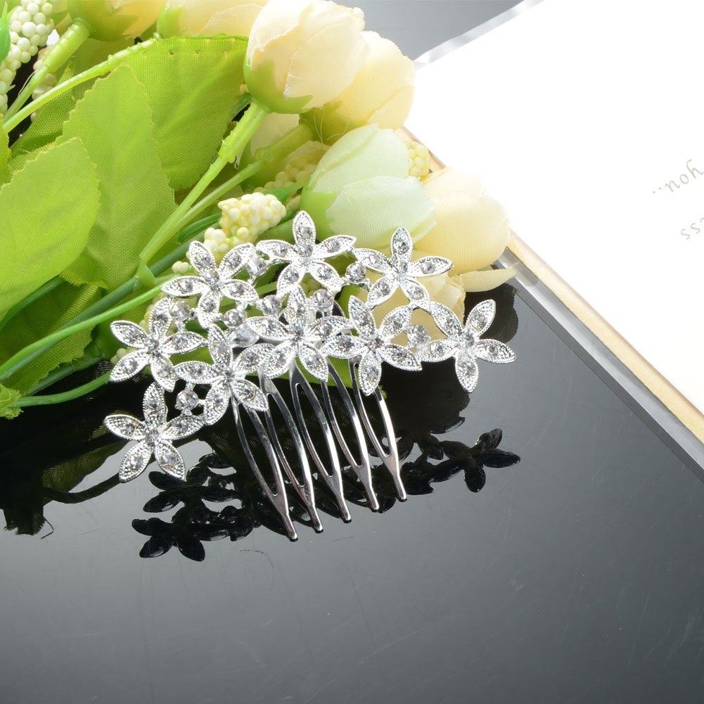 Gentlecarin Vintage Bling Crystal Hair Comb for Women Princess Luxury Style (Y0N7)