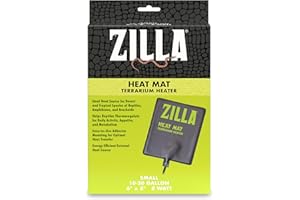Zilla Heat Mat, Terrarium Heater for Reptiles, Snakes (Ball Pythons, Corn Snakes), Leopard Geckos, Tortoises, Amphibians and Arachnids, Small, Fits 10-20 Gallon, 8 Watt
