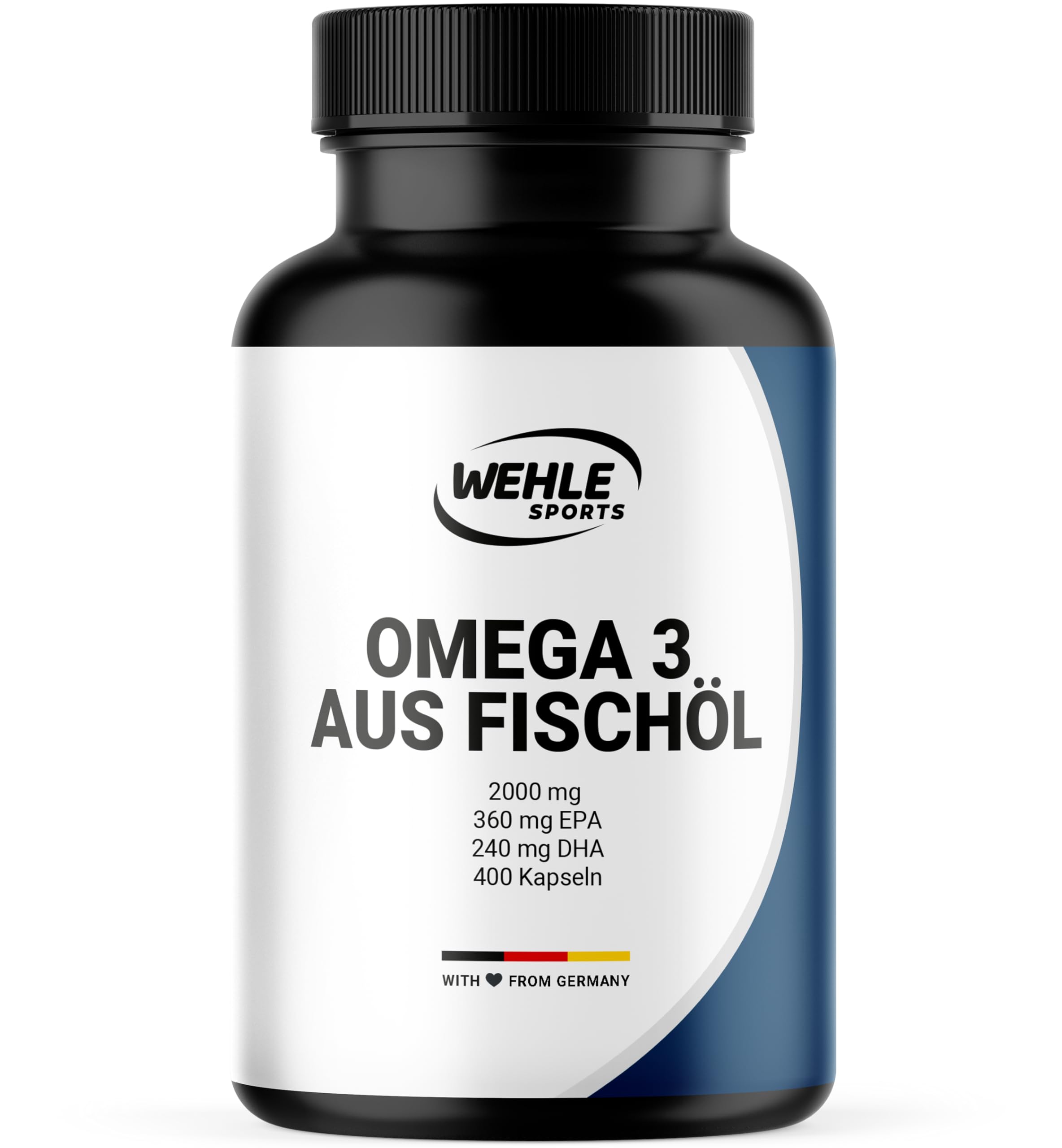 Omega 3 Kapseln Hochdosiert - 400 Kapseln mit 2000mg - EPA 360mg & DHA 240mg Fischöl pro Tagesportion - Omega 3 Fettsäuren Kapseln, produziert in Deutschland Laborgeprüft - Verpackung kann variieren