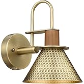 Barn Sconce Wall Lighting, HWH Gold Wall Sconces Indoor Wall Lights, 1-Light Vanity Wall Lamp for Bathroom Bedroom Bedside Ki