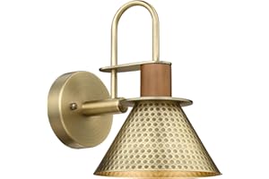 Antique Brass Wall Sconce, HWH Barn Wall Light Fixtures, 1-Light Single Vanity Light, Farmhouse Wall Lamp for Bedroom Bedside