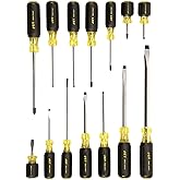 JET Screwdriver Set - Comfortable Cushion Grip Handles with Engraved Tip Type, Slot Square, Slot Round, Cabinet, Phillips, Sq