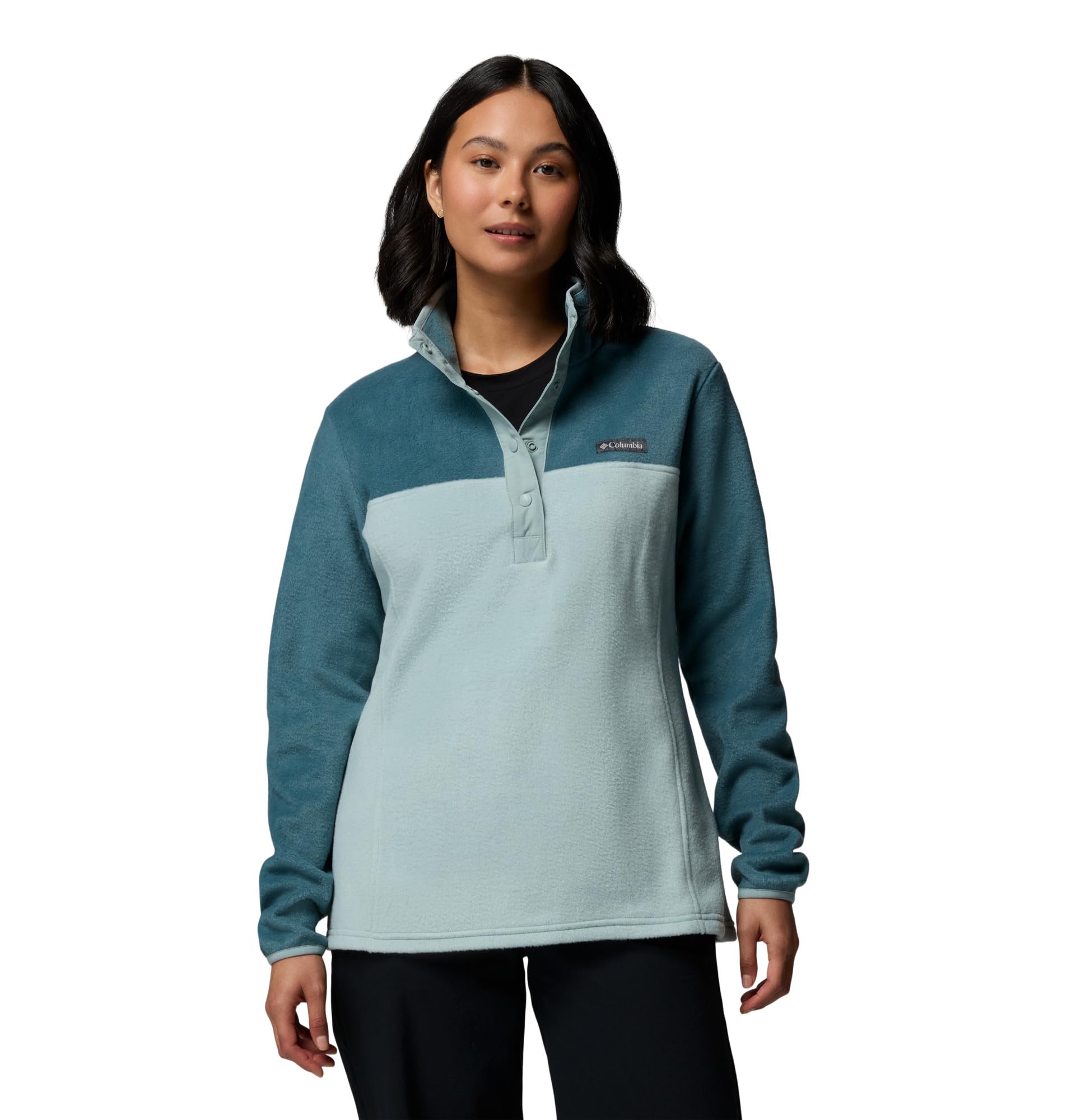 Columbia Women's Benton Springs Half Snap II Pull Over Fleece Jacket, Crushed Blue/Everblue, 1X Image