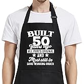 Oxpaynop 50th Birthday Gifts for Women Men, Adjustable 50th Apron for Chef Cooking Grill BBQ, 50 Year Old Gifts for Him